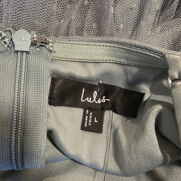 Lulus Pure Radiance Sage Brush Mesh Swiss Dot Tiered Maxi Dress, Size Large - Picture 7 of 9